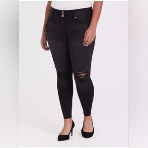 Torrid Black Distressed Jeggings
